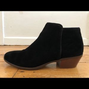 Black Suede Crown Vintage Bootie- SZ 7
